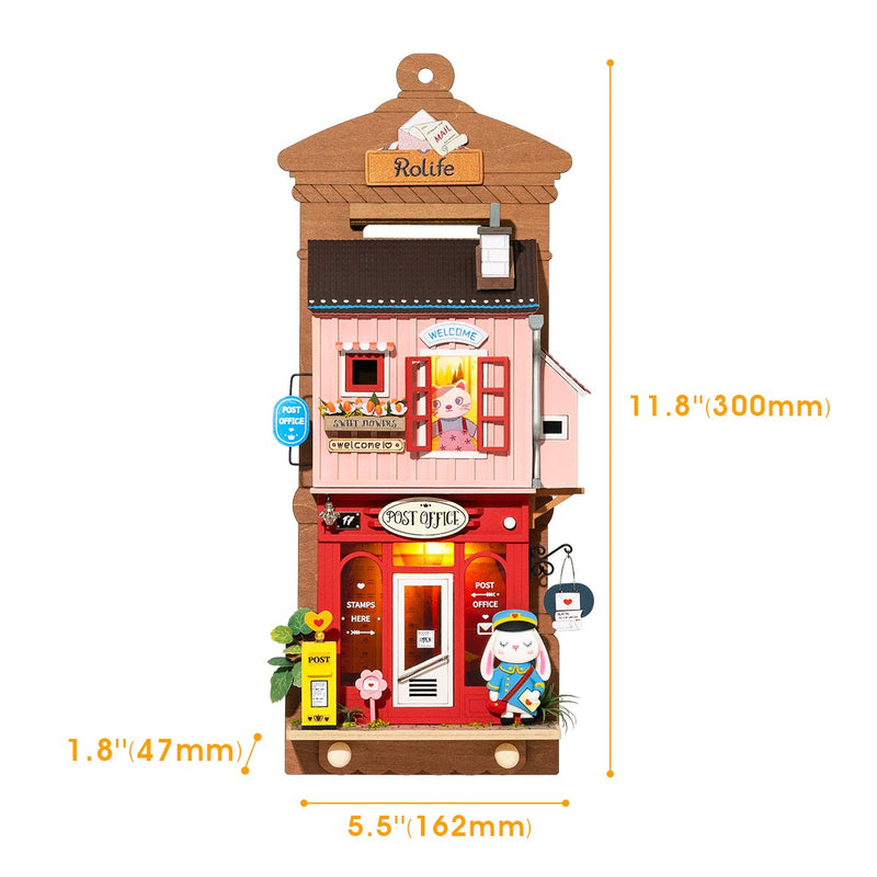 Robotime Rolife Love Post Office DIY Wall Hanging Miniature House Kit DS021