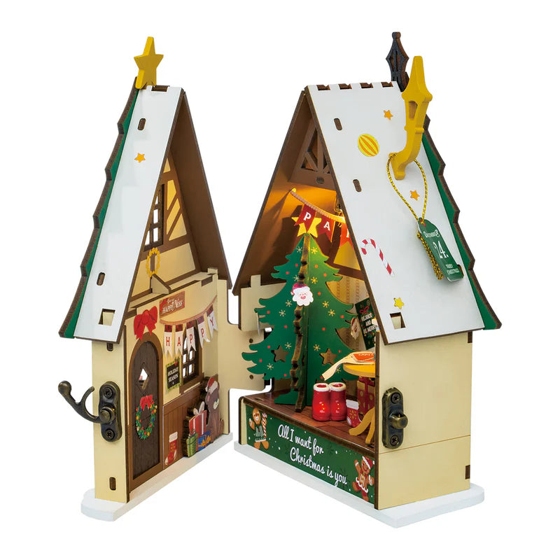 Robotime Rolife Twinkling Christmas House DIY Miniature House DS036