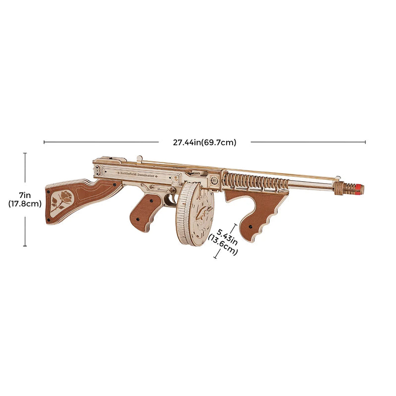 Robotime ROKR Thompson Submachine Toy Gun 3D Wooden Puzzle LQB01