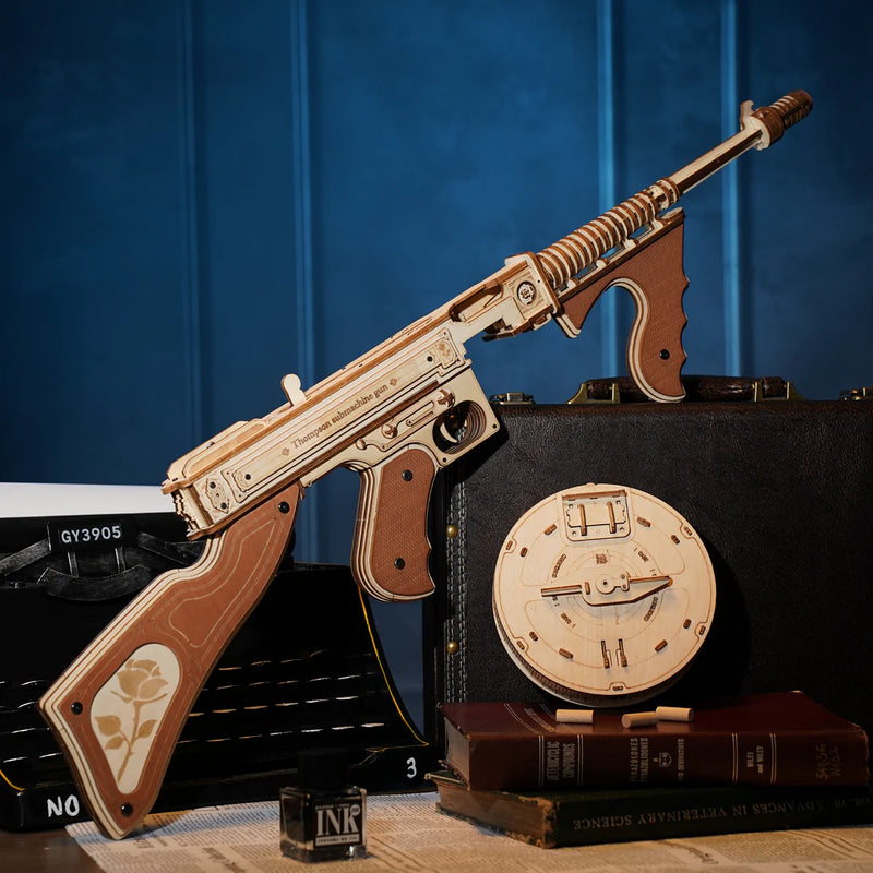 Robotime ROKR Thompson Submachine Toy Gun 3D Wooden Puzzle LQB01