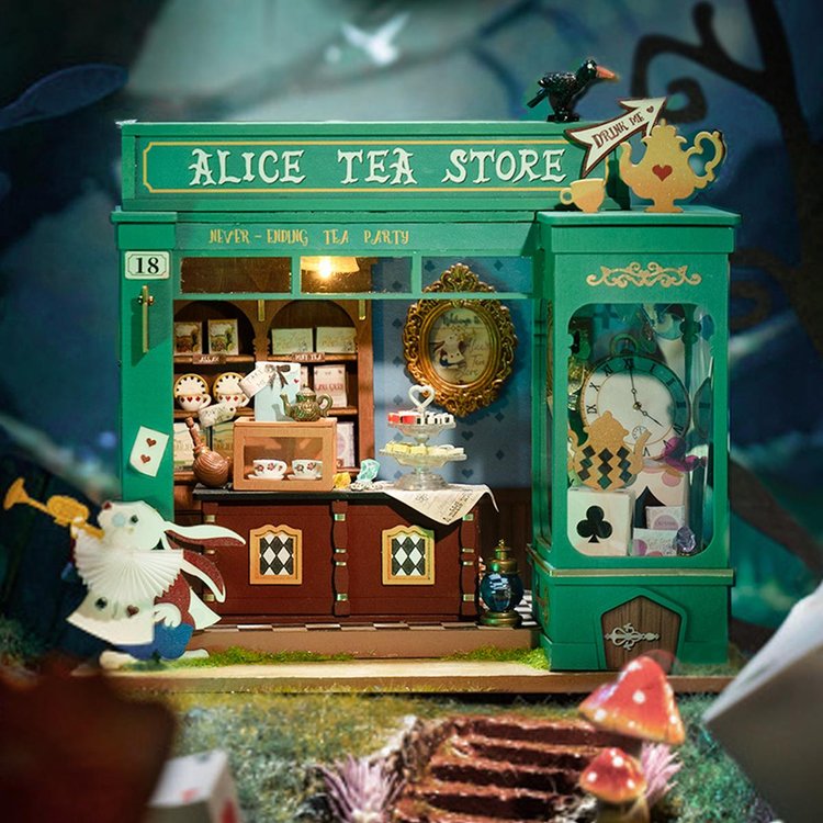 Robotime Rolife Alice’s Tea Store DIY Miniature House Kit DG156