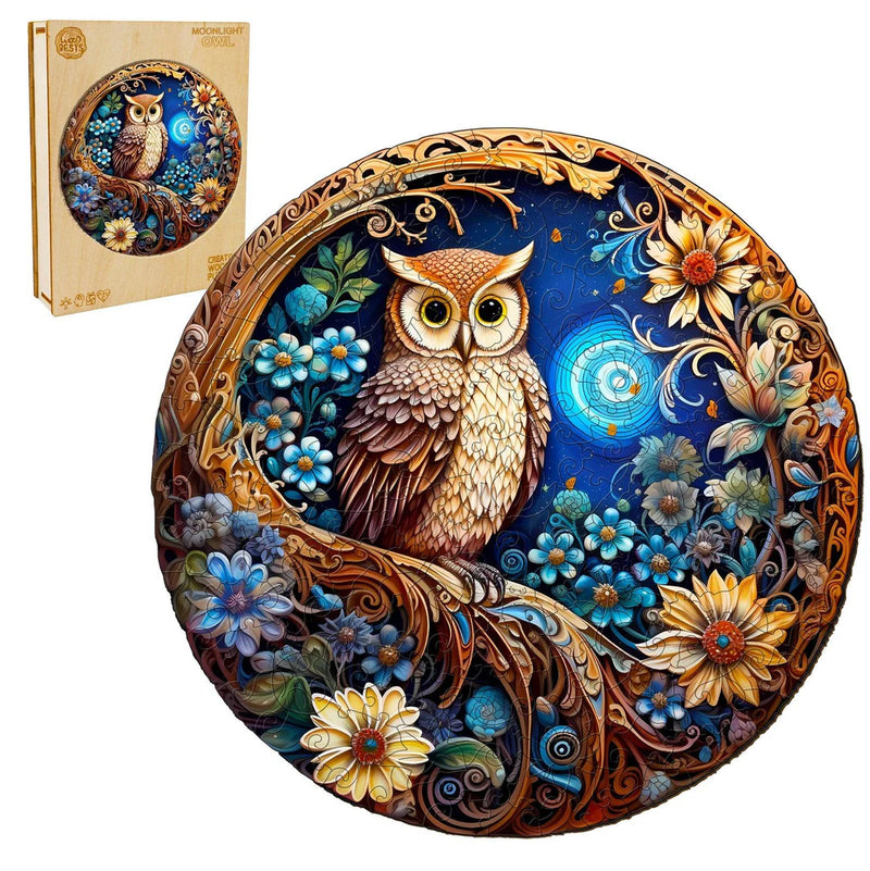 Woodbests - Moonlight Owl Wooden Jigsaw Puzzle (90-120pcs)(Pre-Order)