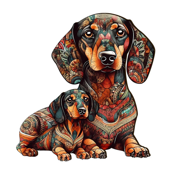 Woodbests - Dachshund Family - 2 Wooden Jigsaw Puzzle (160-200pcs)(Pre-Order)