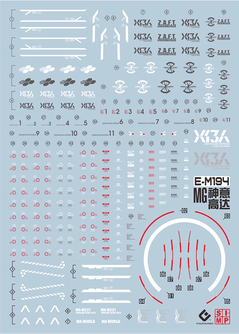 GUNDAM DECAL 194 MG 1/100 PROVIDENCE GUNDAM