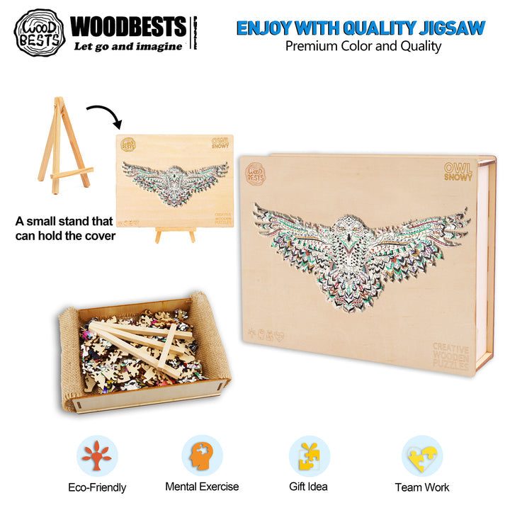 Woodbests - Snowy Owl Wooden Jigsaw Puzzle (250-300pcs)(Pre-Order)