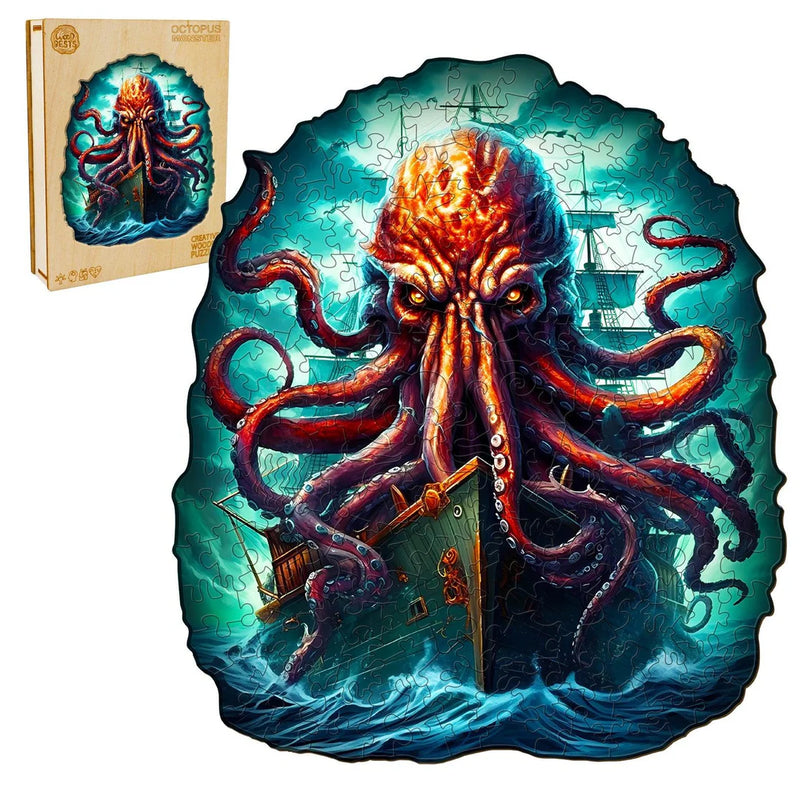 Woodbests - Octopus Monster Wooden Jigsaw Puzzle (160-200pcs)(Pre-Order)