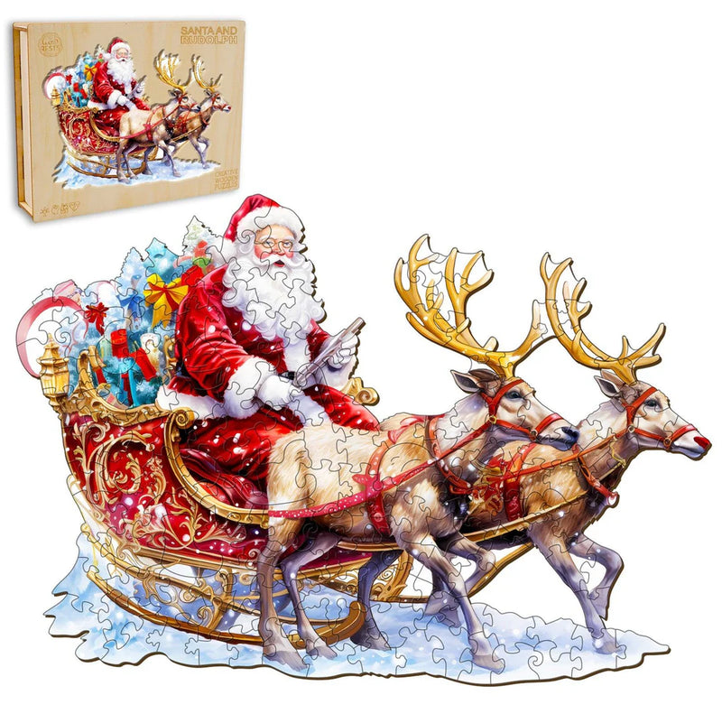 Woodbests - Santa and Rudolph Wooden Jigsaw Puzzle (250-300pcs)(Pre-Order)