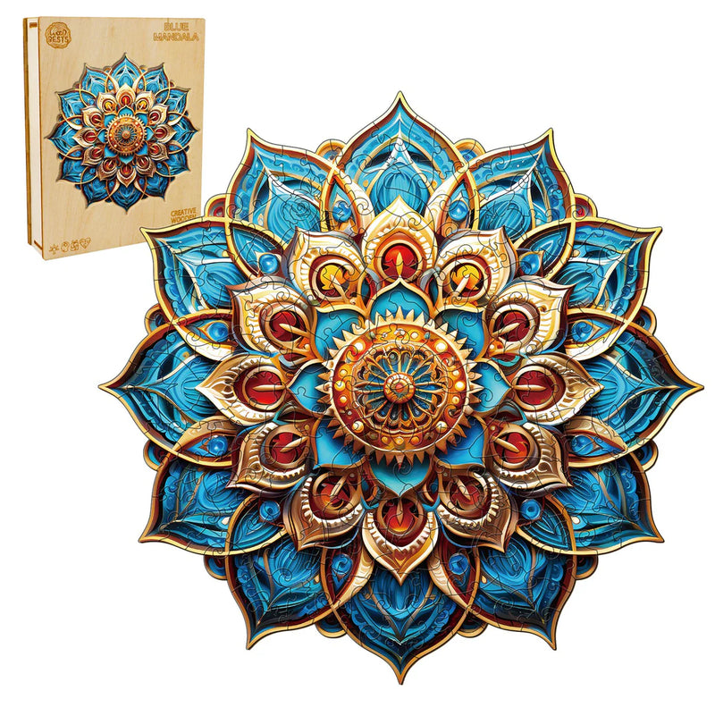 Woodbests - Mandala Blue Wooden Jigsaw Puzzle (160-200pcs)(Pre-Order)