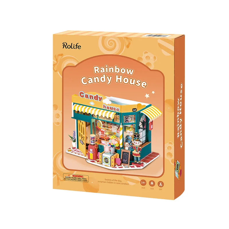 Robotime Rolife Rainbow Candy House DIY Miniature House DG158