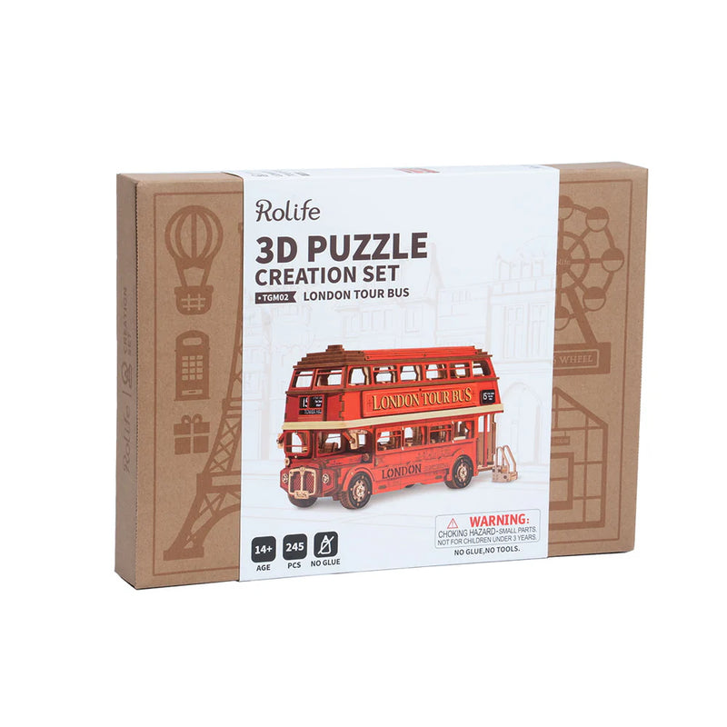 Robotime Rolife London Tour Bus 3D Wooden Puzzle TGM02