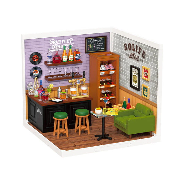 Robotime Rolife Leisurely Cheers Bar DIY Plastic Miniature House DW012