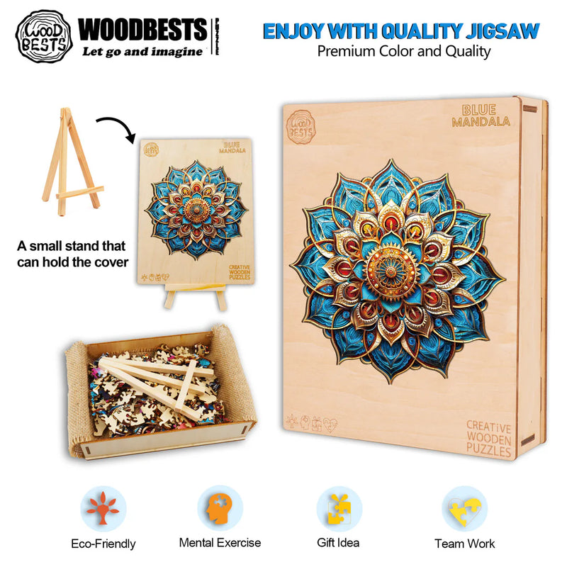 Woodbests - Mandala Blue Wooden Jigsaw Puzzle (160-200pcs)(Pre-Order)