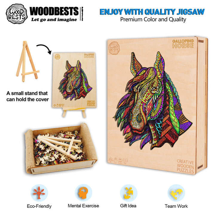 Woodbests - Galloping Horse Wooden Jigsaw Puzzle (90-120pcs)