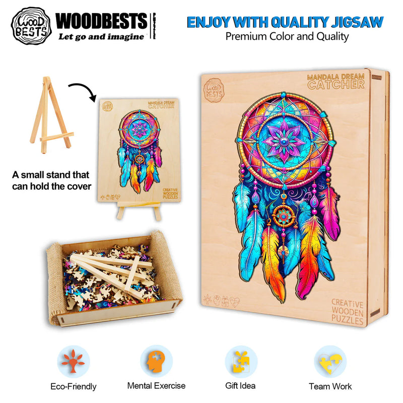 Woodbests - Mandala Dream Catcher Wooden Jigsaw Puzzle(250-300pcs)