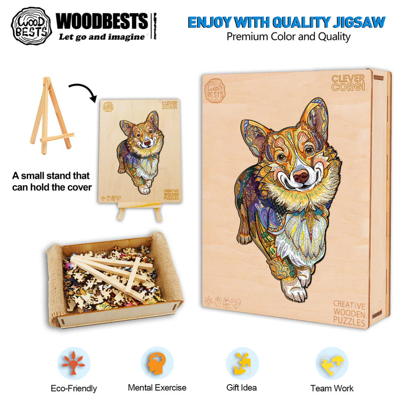 Woodbests - Clever Corgi Wooden Jigsaw Puzzle (250-300pcs)(Pre-Order)