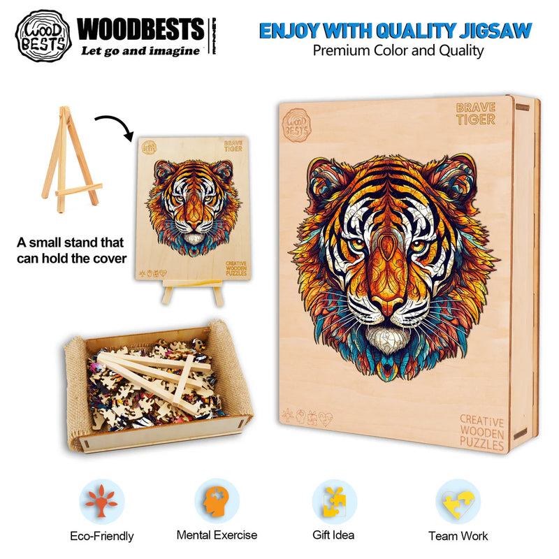 Woodbests - Brave Tiger Wooden Jigsaw Puzzle (160-200pcs)(Pre-Order)