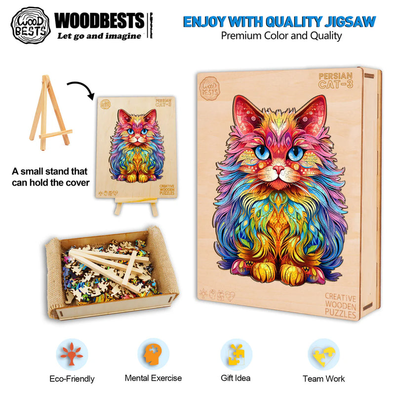 Woodbests - Persian Cat-3 Wooden Jigsaw Puzzle (160-200pcs)(Pre-Order)