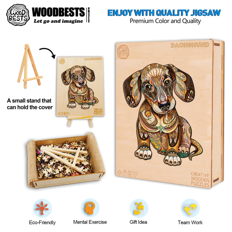 Woodbests - Dachshund Wooden Jigsaw Puzzle (250-300pcs)(Pre-Order)