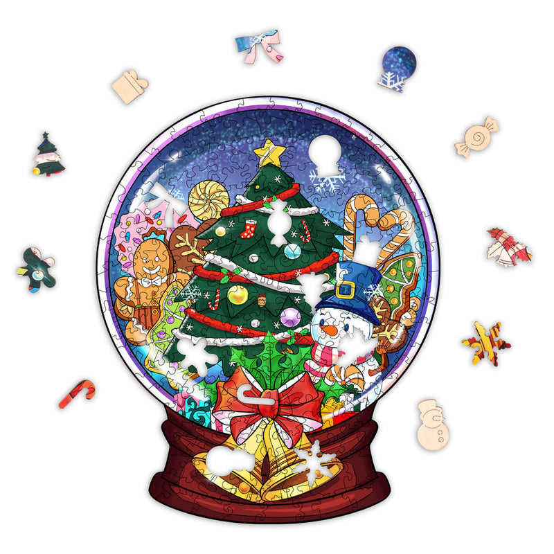 Woodbests - Christmas Crystal Ball Wooden Jigsaw Puzzle (160-200pcs)(Pre-Order)