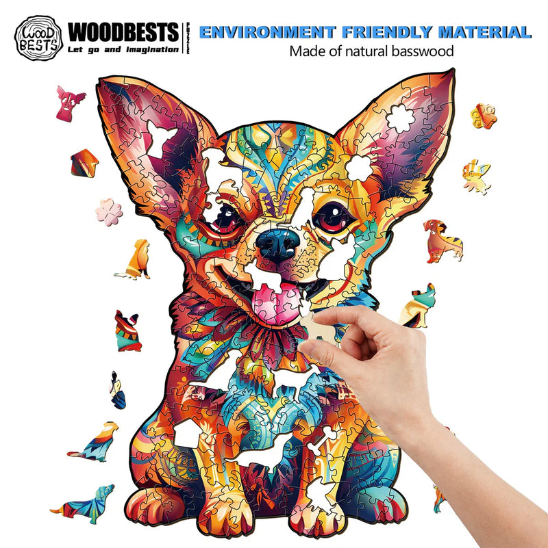 Woodbests - Cute Chihuahua Wooden Jigsaw Puzzle (160-200pcs)(Pre-Order)