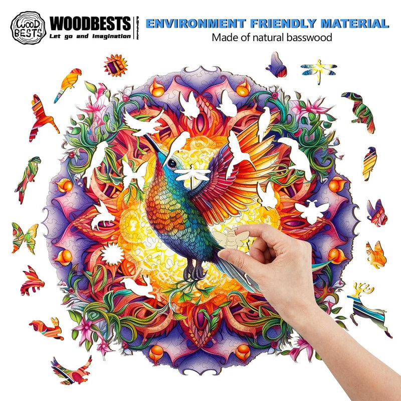 Woodbests - Mandala & Hummingbird 2 Wooden Jigsaw Puzzle (90-120pcs)