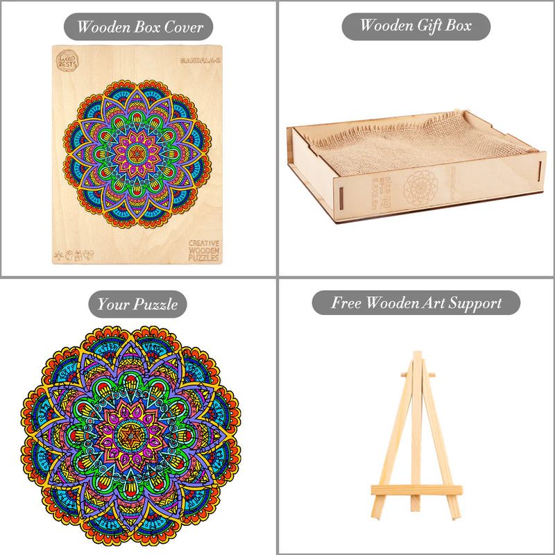 Woodbests - Flower Mandala Wooden Jigsaw Puzzle(250-300pcs)(Pre-Order)