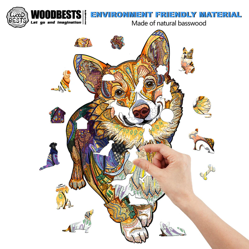 Woodbests - Clever Corgi Wooden Jigsaw Puzzle (250-300pcs)(Pre-Order)