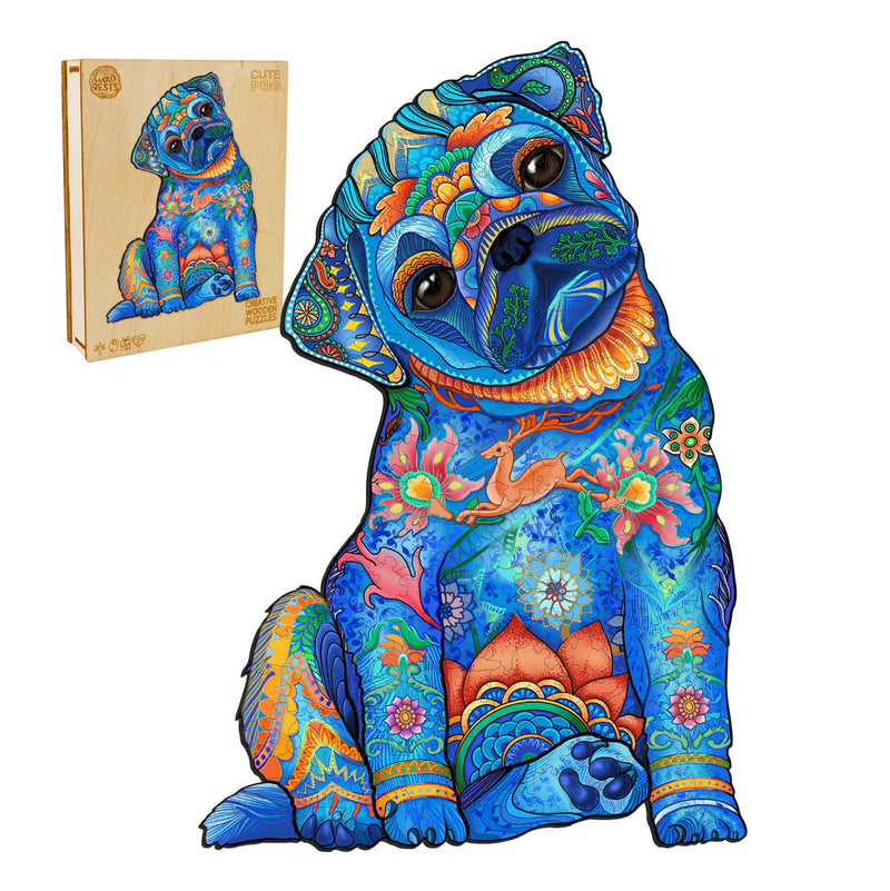 Woodbests - Cute Pug Wooden Jigsaw Puzzle (90-120pcs)(Pre-Order)