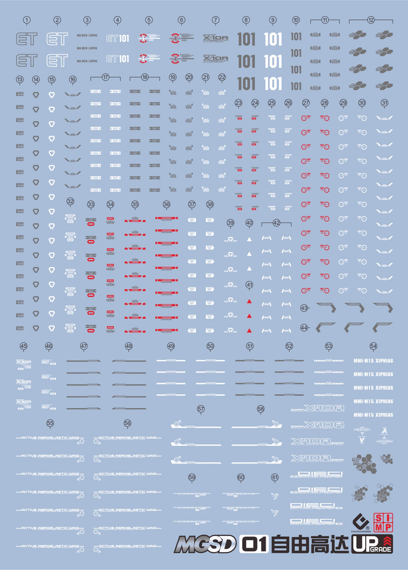 GUNDAM DECAL 01 MASTER GRADE SD (MGSD) FREEDOM GUNDAM