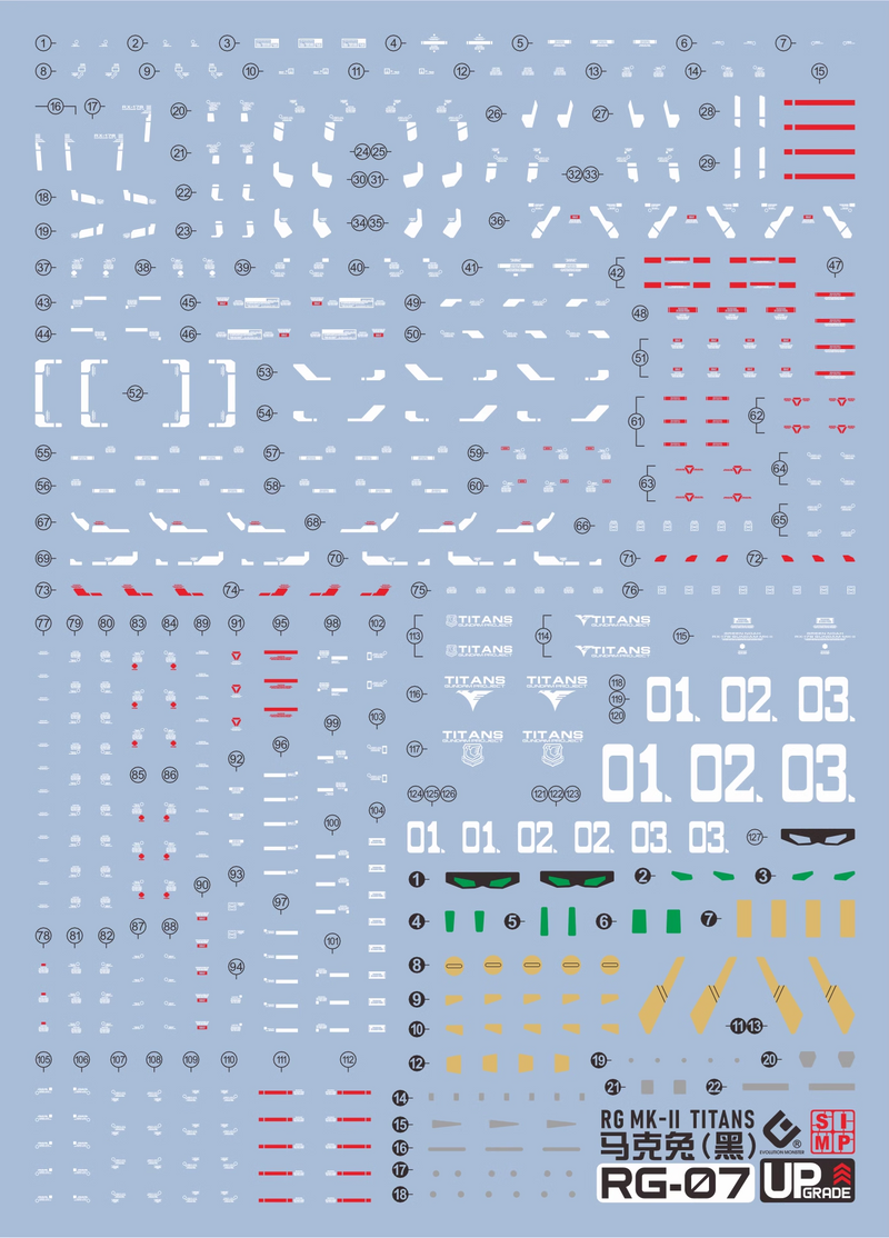 GUNDAM DECAL 07 RG 1/144 GUNDAM MK II TITANS