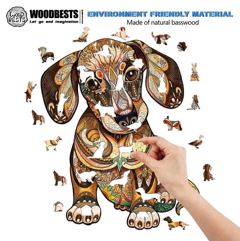 Woodbests - Dachshund Wooden Jigsaw Puzzle (250-300pcs)(Pre-Order)