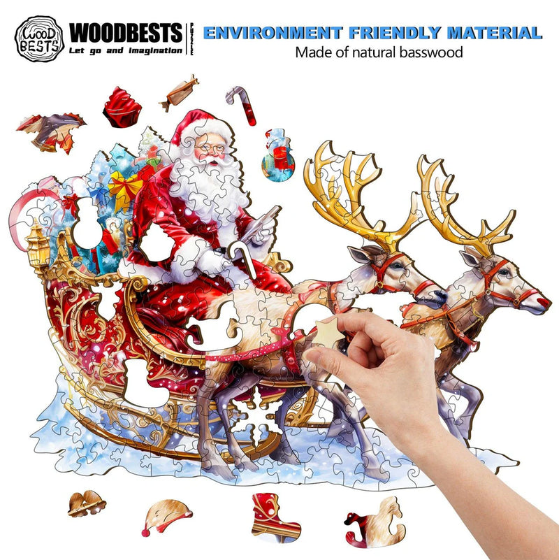 Woodbests - Santa and Rudolph Wooden Jigsaw Puzzle (250-300pcs)(Pre-Order)