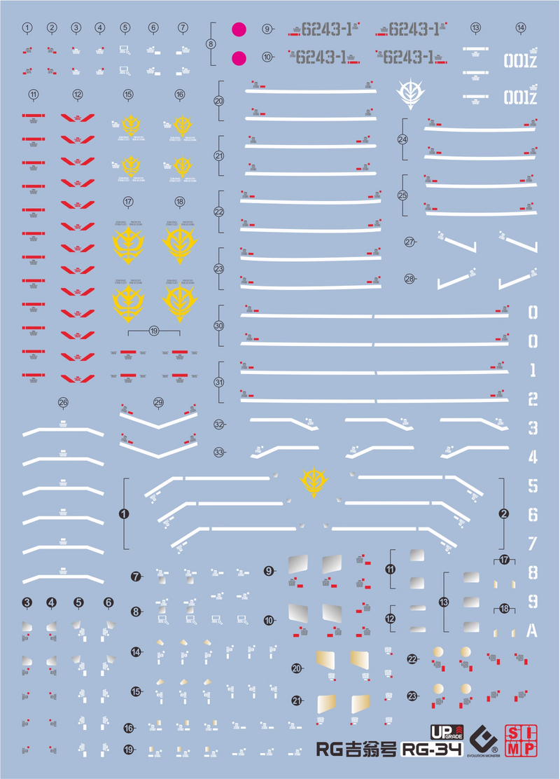 GUNDAM DECAL 34 RG 1/144 ZEONG