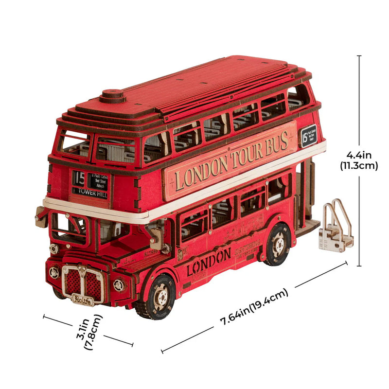 Robotime Rolife London Tour Bus 3D Wooden Puzzle TGM02