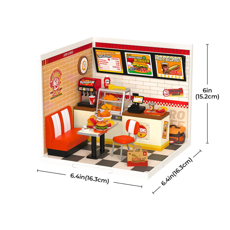 Robotime Rolife Yum Yum Burgers DIY Plastic Miniature House DW010