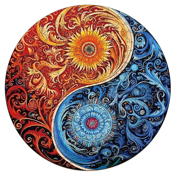 Woodbests - Yellow Blue Yin Yang Wooden Jigsaw Puzzle (160-200pcs)(Pre-Order)