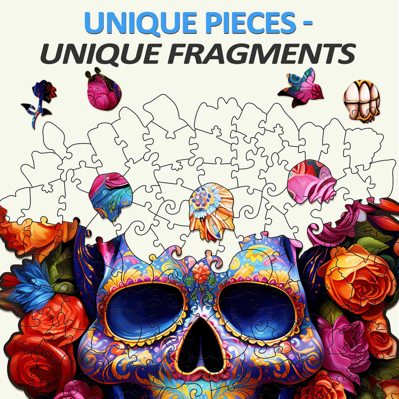 Woodbests - Flowers and Skulls Wooden Jigsaw Puzzle (90-120pcs)(Pre-Order)