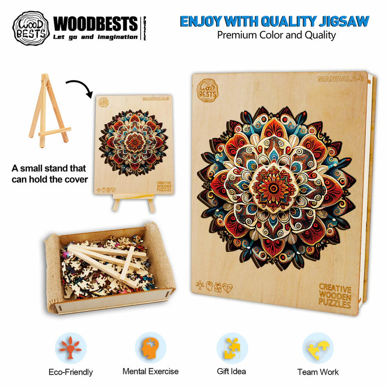 Woodbests - Mandala-6 Wooden Jigsaw Puzzle (160-200pcs)