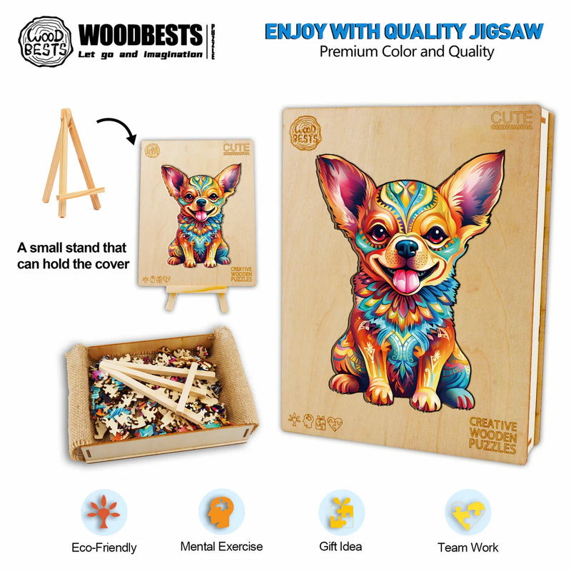 Woodbests - Cute Chihuahua Wooden Jigsaw Puzzle (160-200pcs)(Pre-Order)