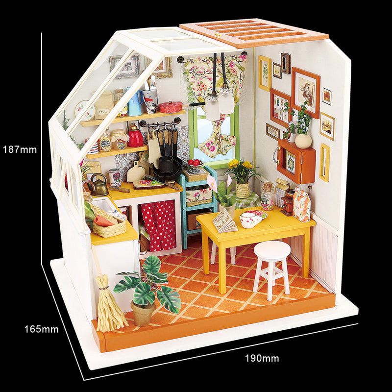 Robotime Rolife Jason's Kitchen Miniature Dollhouse Kit DG105