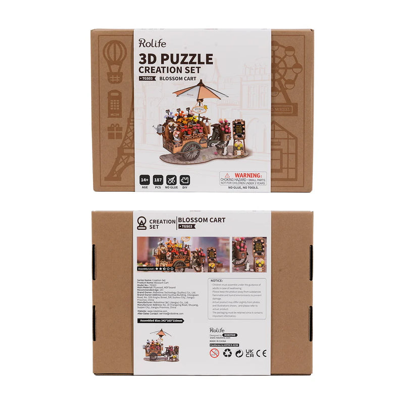 Robotime Rolife Blossom Cart 3D Wooden Puzzle TGS03