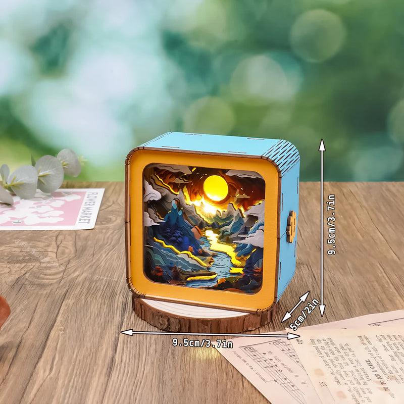 Woodbests - Moonlit Mountain Kit  - 3D Wooden Puzzle Night Light (Pre-Order)