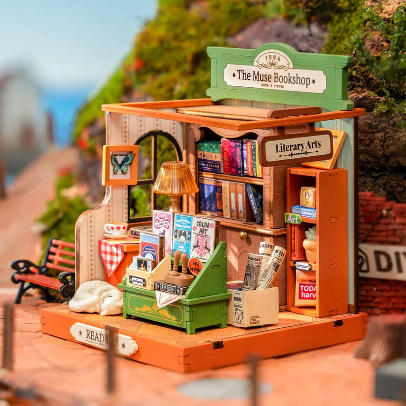 Robotime Rolife The Muse Bookshop DIY Miniature House DS040