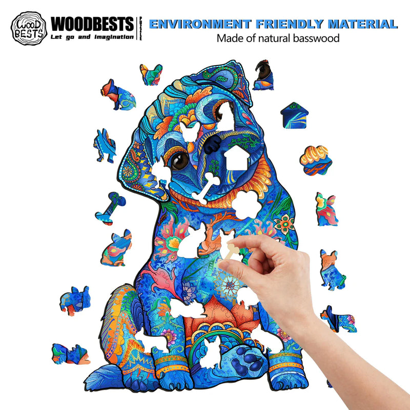 Woodbests - Cute Pug Wooden Jigsaw Puzzle (90-120pcs)(Pre-Order)