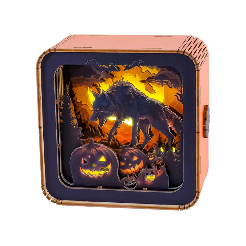 Woodbests - Halloween Wolf Kit - 3D Wooden Puzzle Night Light (Pre-Order)