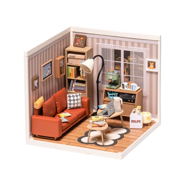 Robotime Rolife Cozy Living Lounge DIY Plastic Miniature House DW007