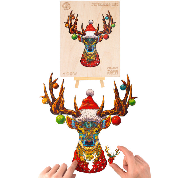 Woodbests - Christmas Elk Wooden Jigsaw Puzzle (90-120pcs)(Pre-Order)