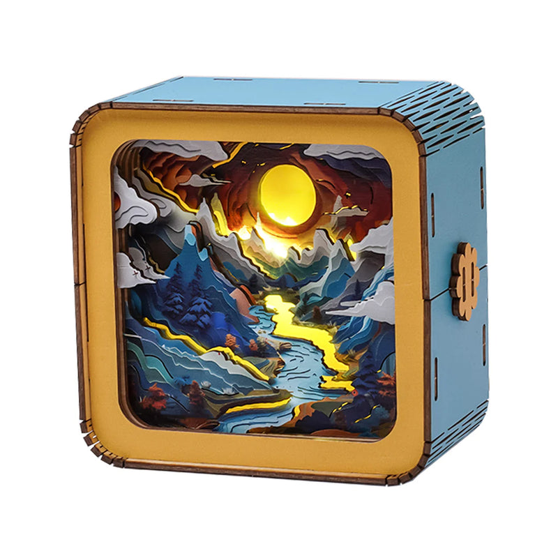 Woodbests - Moonlit Mountain Kit  - 3D Wooden Puzzle Night Light (Pre-Order)