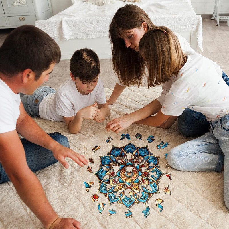 Woodbests - Mandala Blue Wooden Jigsaw Puzzle (160-200pcs)(Pre-Order)