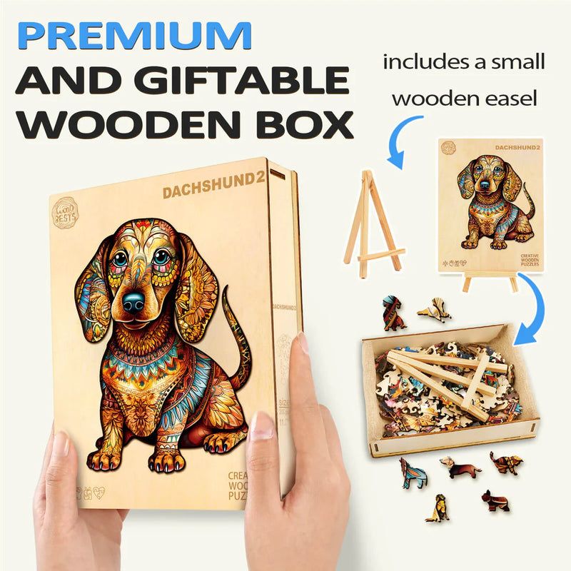 Woodbests - Dachshund 2 Wooden Jigsaw Puzzle (90-120pcs)(Pre-Order)